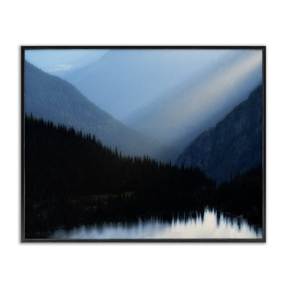 Stupell Industries Traditional Blue Mountain Trees Reflection Black Framed Giclee Art, 14 x 11, by Dennis Frates