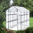 thumbnail image 6 of Heavy Duty Walk-In Greenhouse Kit for Backyard & Indoor Use – PE Cover – 8 Shelves – Mesh Side Windows – Portable & Weatherproof – Transparent Color, 6 of 7