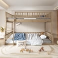 thumbnail image 6 of Miekor Furniture Full XL over Queen Bunk Bed with Ladder and Guardrails, Walnut B3A937, 6 of 8