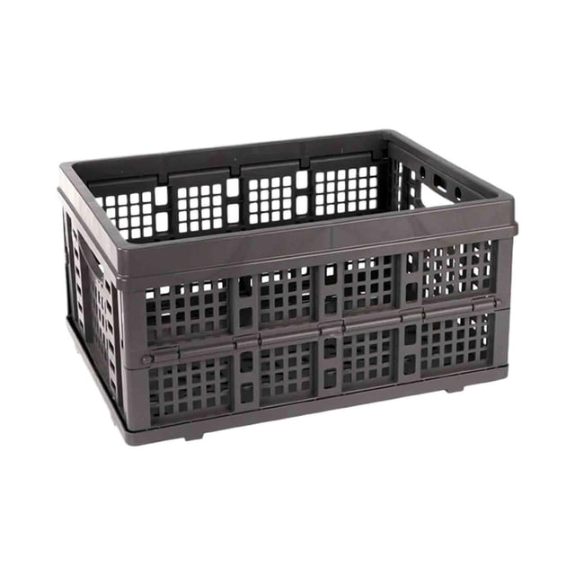 Almencla Caisse de Rangement de Camping Boîte de Rangement Pliable Portable pour Pêche Voiture Voyage Gris Noir
