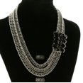 thumbnail image 2 of Mi Amore Silver-Tone Layered Necklace With Black Faceted Accents TMN513, 2 of 3
