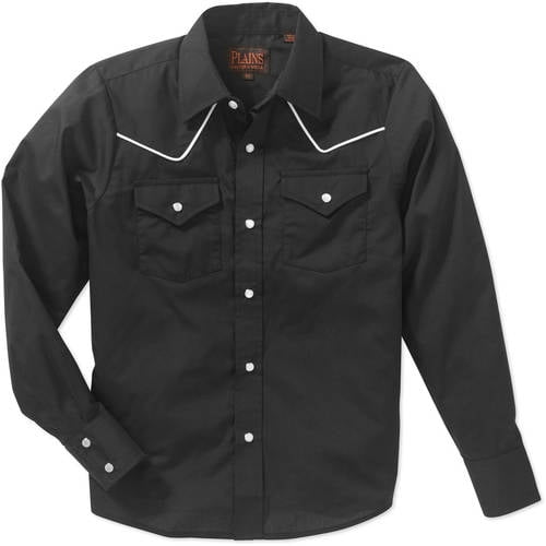Boys' Long Sleeve Western Shirt with Piping - Walmart.com