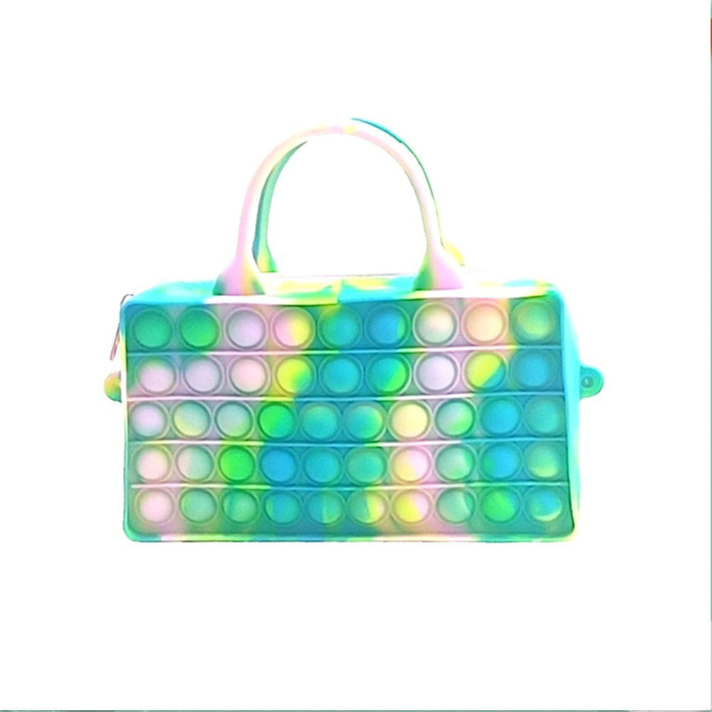 Popet Bubble Fidget Sensory Popit Bag Wallet Toy Simple Purse Handbag Girls Gift 