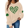 thumbnail image 1 of Besolor Chandail en Molleton pour Femmes St Patricks Day Trèfle Imprimé Manches Longues Pull Décontracté Col Rond Graphique, 1 of 5