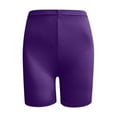 thumbnail image 3 of Womens High Waisted Biker Shorts Stretch Short Leggings for Women Solid Workout Running Yoga Elastic Waist Short Pants with Pockets New Purples 3XL, 3 of 6