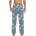 thumbnail image 4 of Men's Pajama Pants Alpaca Floral Polka Dots Cotton Long Sleepwear Lounge Pants S, 4 of 7