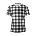 thumbnail image 5 of Wukai Black White Plaid Print Men's Short-Sleeved Mesh T-Shirt,Quick-Dry Short Sleeve Workout T-Shirt-4X-Large, 5 of 8