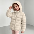 thumbnail image 5 of JZEJING Padded Jackets for Girls Solid Color Long Sleeve Puffer Coat Winter Zip up Hooded Thermal Quilted Outerwear with Pocket Girls Clothes Size 6, 5 of 7