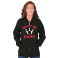 thumbnail image 4 of Thats My Game Bowling Bowler Unisex Fleece Graphic Zip Up Hoodie Brisco Brands 2X, 4 of 5