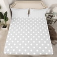 thumbnail image 2 of Manfei Grey Polka Dot Twin Sheet Sets for Teens, Abstract Ombre Twin Fitted Sheet, Modern Fashion Flat Sheet, Breathable Home Decor, 3pcs, 2 of 7