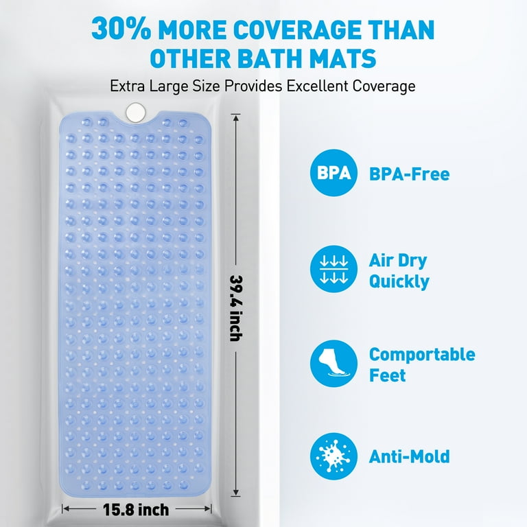 GPED 39x16 Extra Long Non-Slip Bath Mat with Suction Cups photo 3