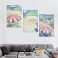 thumbnail image 4 of ONETECH  Umbrella Cove Horizontal - Light Canvas Wall Decor by Artist Paul Brent for Living Room, Bedroom, Bathroom, Kitchen, Office, Bar - Ready to Hang 12''x16''X3 Panels, 4 of 4