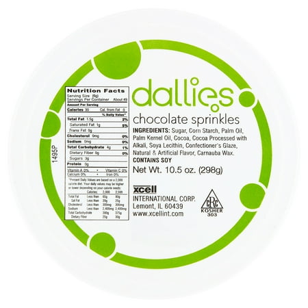 - (3 Pack) Dallies Chocolate Sprinkles, 10.5 oz