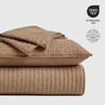 thumbnail image 5 of EVERGRACE Cross Stitch Pre-Washed Cotton Quilt Bedding Set King Size, Oversized 3 Pieces Lightweight Bedspread Coverlet for All Season, with 2 Matching Shams, Camel Brown,108"x96", 5 of 7