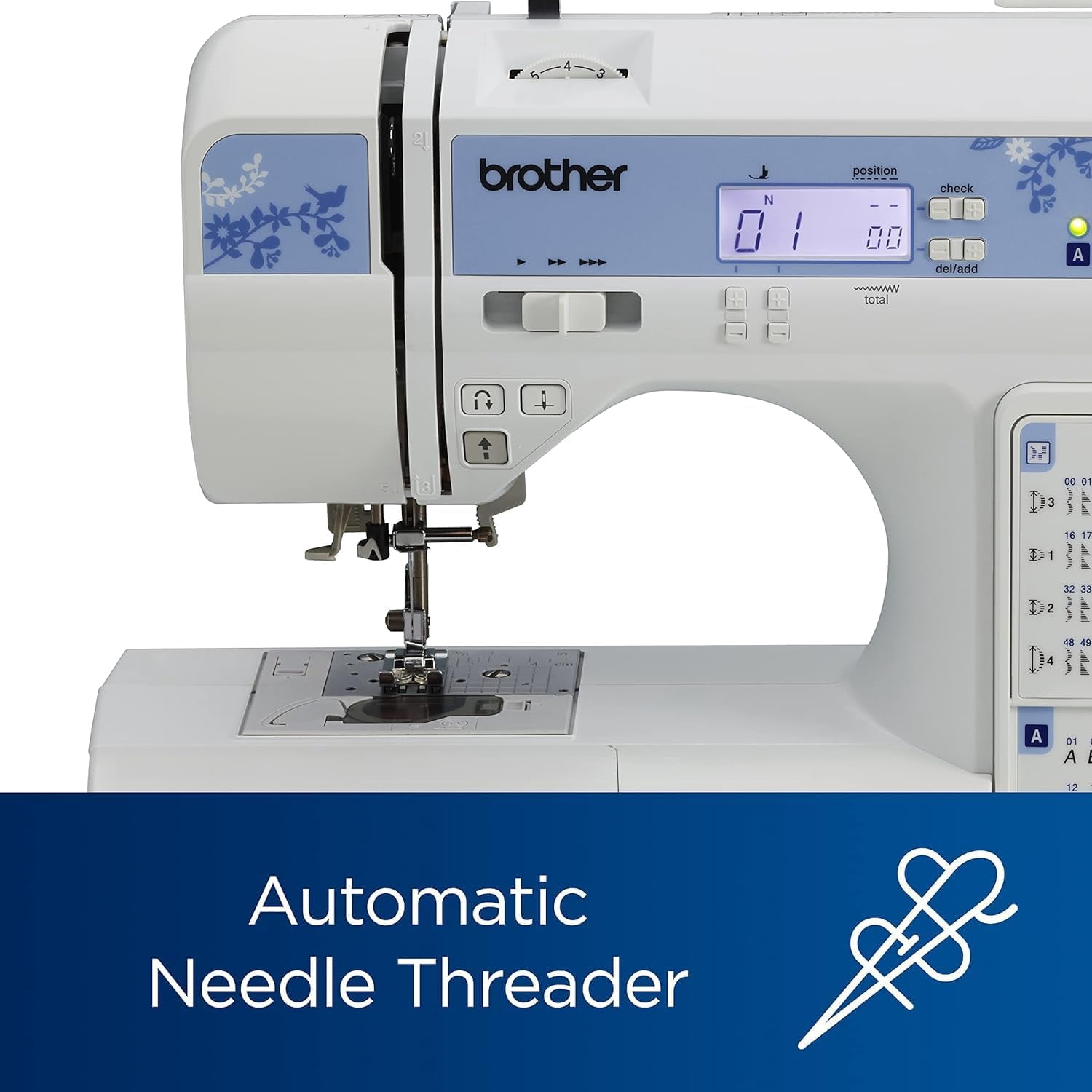 Brother CS7205 Computerized Sewing Machine with Wide Table, 150 Built-in Stitches, 11 Included Sewing Feet, Premium Thread 6-Pack and Sewing Machine Needles 5-Pack