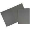 JAM Linen Two Pocket Folders, Gray, 50/Pack