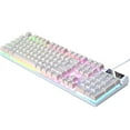 thumbnail image 1 of Clavier Mécanique de Jeu USB RGB Rétroéclairé Confortable Éclairage LED Effets 104 Blanc, 1 of 4