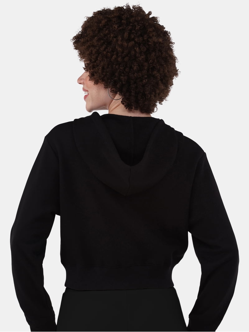No Boundaries Cropped Fleece Zip Hoodie, Women's - Walmart.com