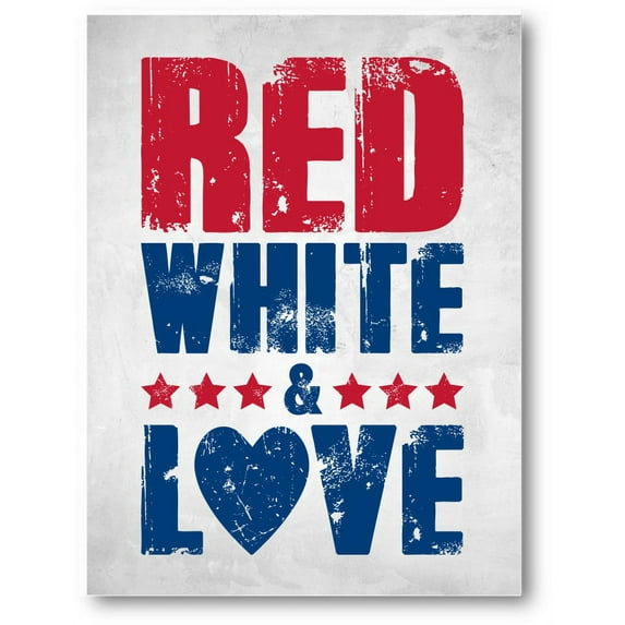 Awkward Styles USA Red White Love USA Canvas Art American Flag USA Wall Decoration Red White Blue 4th of July USA Canvas Patriotic Gifts for Office Home Decor