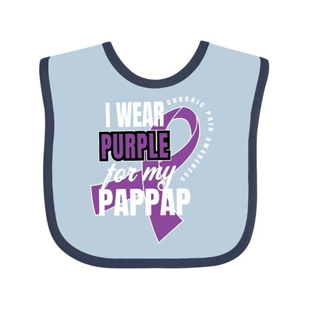 

Inktastic Chronic Pain I Wear Purple For My Pappap Gift Baby Boy or Baby Girl Bib