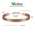thumbnail image 3 of Wollet Pure Copper Magnetic Bracelets(6.88 inches)+Rings(2.3 inhces) Set- Copper Jewelry Gift Set-Adjustable Solid Pure Copper Cuff Bangle, 3 of 15