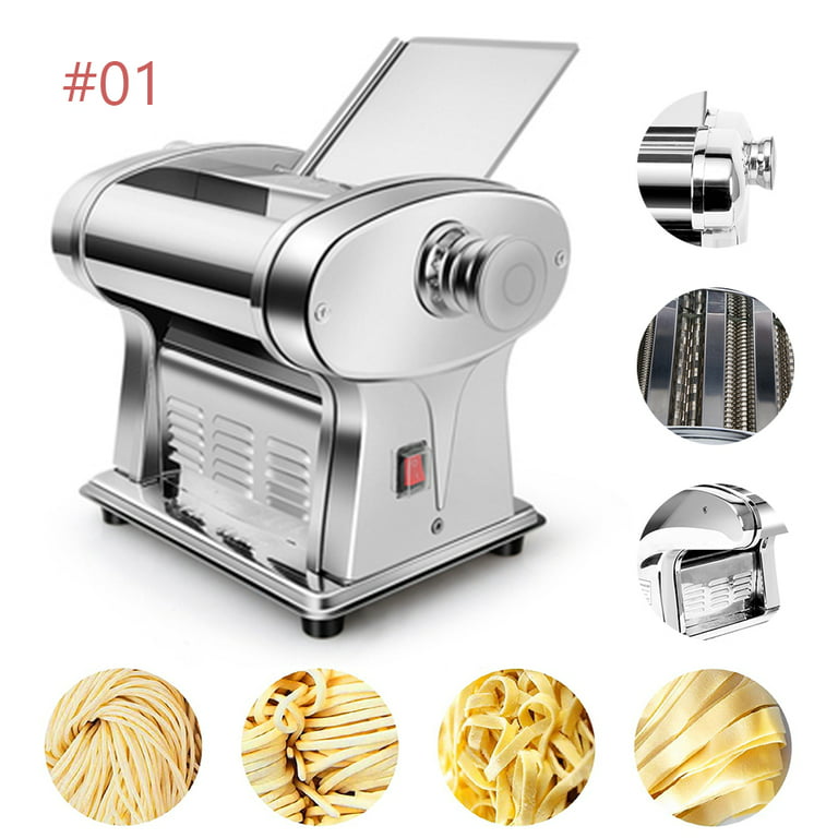 CJC Electric Pasta Machine, 135W Stainless Steel Automatic Noodle Maker  Machine, 110V Dough Cutter Adjustable Thickness Dough Sheeter for Spaghetti,  Ravioli, Noodles, Dumplings 