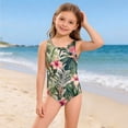 thumbnail image 5 of Grblisyd Girls Swimsuits Size 10-12 Tropical Athletic One Piece Swimsuit Racerback Crew Neck Bathing Suit, 5 of 6