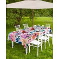 thumbnail image 4 of Fsddascl Colorful Abstract Outdoor Tablecloth - 60x84 Inch Rectangle Dining Table Cover, Oil Painted Modern Contemporary Waterproof Outdoor Table Cloth with Umbrella Hole & Zipper for Picnic/Patio, 4 of 7