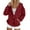 Red, variant on Workout Clothes for Women Women's Solid Color Sweatshirt Women's Zip Up Hoodie Casual Button Front Jacket Soft Warm Winter Outerwear Cozy Pullover Sweatshirt For Everyday Wear