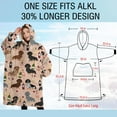 thumbnail image 4 of Oversized Wearable Blanket Hoodie,Black Cute Dachshund Dog and Wine Sherpa Blanket Hoodie with Super Pockets,Super Warm Fuzzy Pullover for Women & Men, 4 of 6