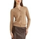 thumbnail image 1 of Cárdigan de suéter ligero de mujer INSPIRE CHIC con cuello redondo y botones XL Camel, 1 of 6
