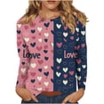 thumbnail image 6 of Wowcloth Womens Long Sleeve T-shirt, Fashion Loose Fit with Valentine Print, Casual Round Neck Cotton Top for Daily Wear, 6 of 7