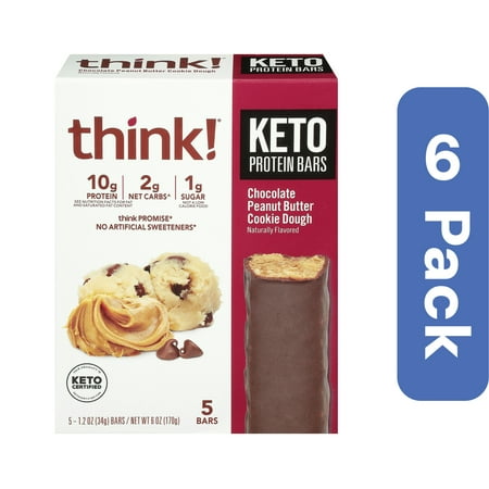 Think! Bar Chocolate Peanut Butter Cookie 6 oz Pack of 6