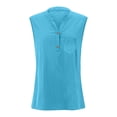 thumbnail image 6 of Juslio Tank Tops for Women Button Casual V-Neck Tank Tops Breathable with, Pockets Solid Color Tank Top, 6 of 9