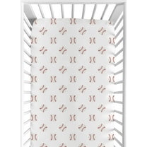 Sweet Jojo Designs Baseball Patch Red and White Fitted Crib Sheet