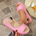 thumbnail image 2 of SZJXBUY Sandals Women Comfortable Wide Breathable Summer Open Toe Dressy Casual Flat Sandals Elegant Beach Vacation Ankle Strap Outdoor Walking Shoes Pink,42, 2 of 9