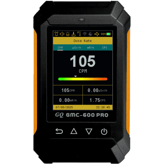GQ GMC-600 PRO Geiger Counter Nuclear Radiation Detector – Dosimeter for Alpha, Beta, Gamma, X-Ray – Portable Radiation Monitor with Real-Time Data, Global Data Sharing, LCD Display & USB