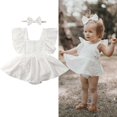 thumbnail image 2 of Toddler Baby Girl Lace Ruffle Romper Dress Floral Jumpsuit Outfit Summer Clothes, 2 of 5