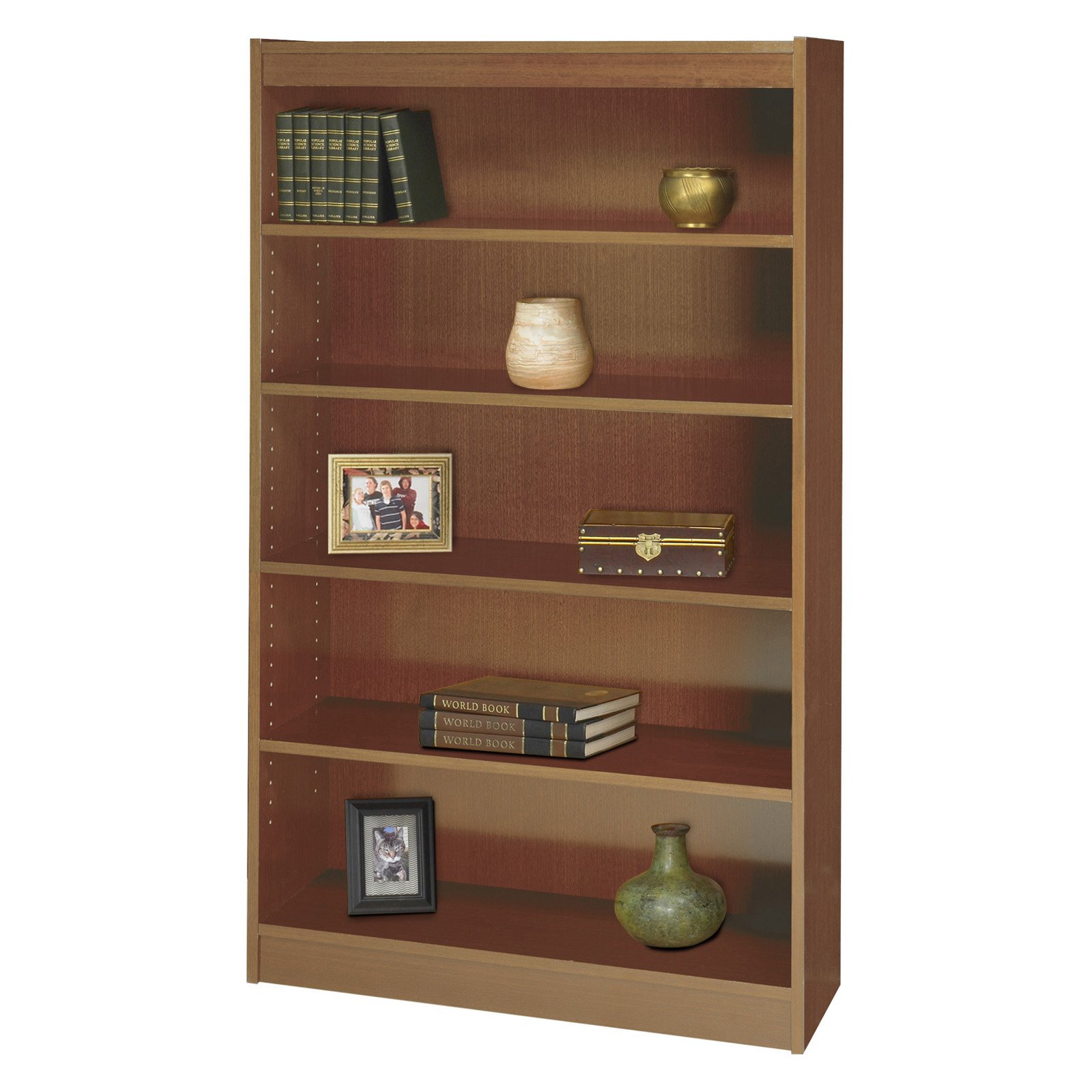 Safco 5Shelf Square Edge Veneer Bookcase