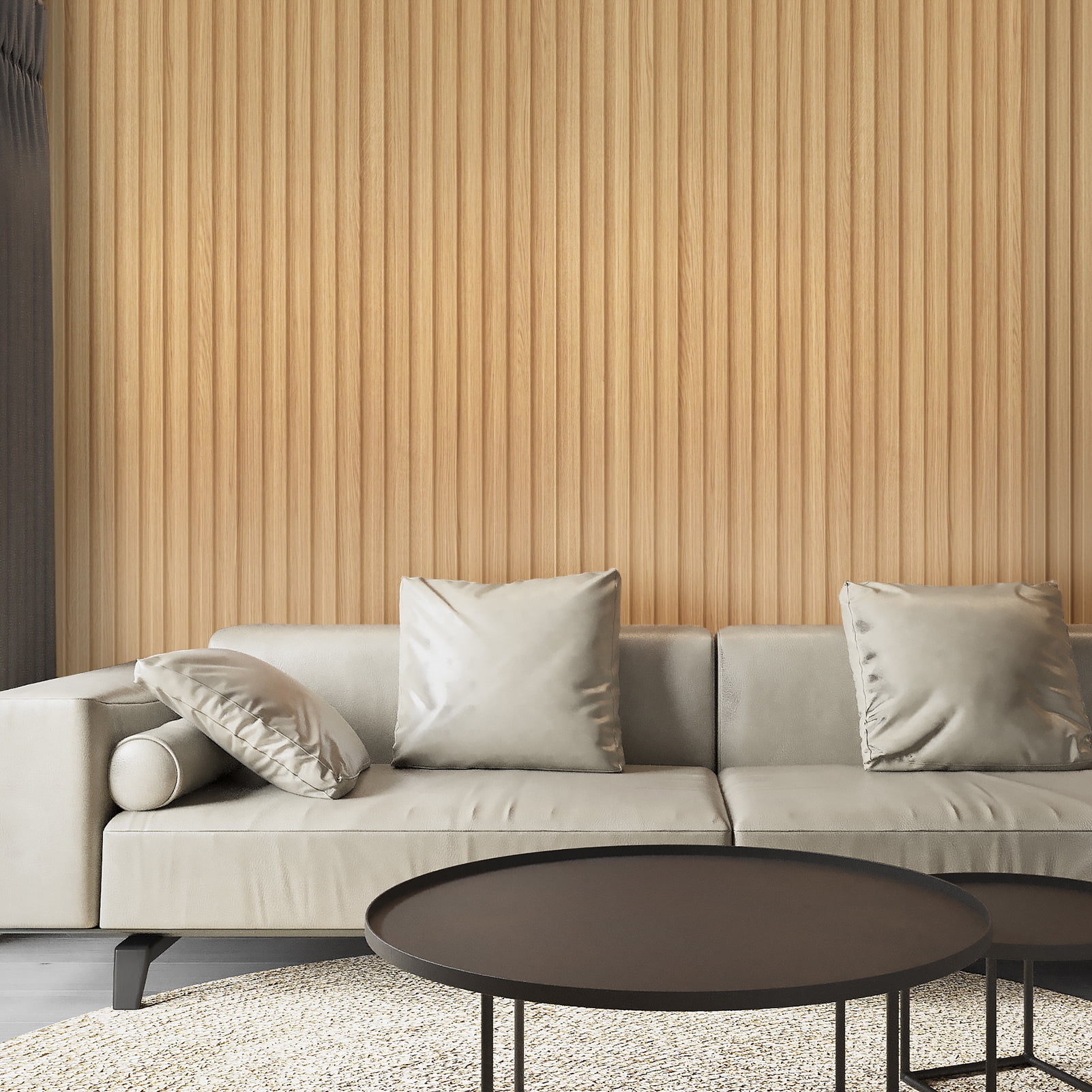 Art3d Slat Wall Panel,WPC Acoustic Diffuser 3D Wall Panel,8 Pieces 96x6 inch-Oak(32 sq.ft/Case)