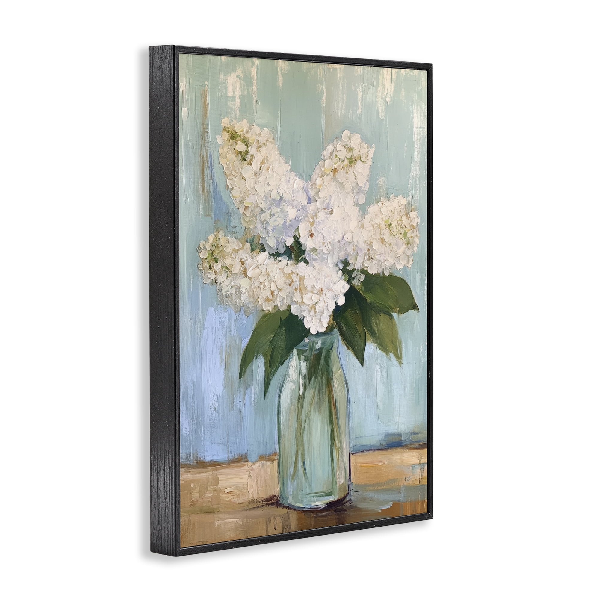 Stupell Industries Tall Flowers in Glass Vase Black Framed Giclee Art, design by Petal Prints Design