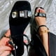 thumbnail image 1 of Sandalias de verano para mujer, sandalias planas sin cordones, zapatos romanos de cristal, sandalias informales con punta abierta Wmkox8yii  nm8153, 1 of 9