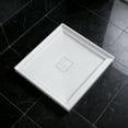 thumbnail image 2 of 36 x 36 Inch White Acrylic Shower Base, Square Shower Pan with Center Drain, Single Threshold Design (Drain Not Included), 2 of 7