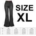 thumbnail image 2 of Women Bell Bottom Jeans Elastic Waist Ripped Flared Jean Destroyed Raw Hem Denim Pants, 2 of 6