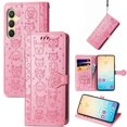 thumbnail image 2 of Funda Cartera FOXDOCK para Samsung Galaxy S25FE , Flip PU con Relieve de Gatos y Perros, Tarjetero y Soporte, 2 of 6