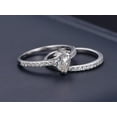 thumbnail image 3 of Pear cut 1.50 Carat Moissanite and Diamond Bridal Ring Set in 10k White Gold, 3 of 5