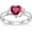 07. July Ruby (Created), variant on July Birthstone Ring 925 Sterling Silver Ruby Ring Heart Red Crystal Ring Birthday Anniversary Mother's Day Jewelry Gift for Women Size 6