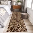 thumbnail image 4 of 2'x6' Rug Runners for Hallways Kitchen, Leopard Printed Non Slip Entryway Beside Floor Carpet Runner, Modern Animals Textured Brown Washable Laundry Room Bedroom Throw Rugs Mat for Family Pet, 4 of 8