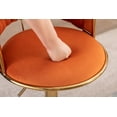 thumbnail image 6 of Guyou Modern Swivel Bar Stools Set of 2, Velvet Adjustable Counter Height Barstools with Woven Curved Back and Golden Base, Kitchen Island Bar Chairs for Pub Kitchen Island Restaurant, Orange, 6 of 9