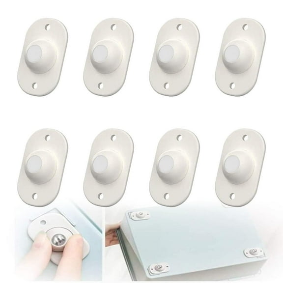 Appliance Rollers for Kitchen Appliances Countertop, Mini Self Adhesive Caster Wheels with 1 Stainless Steel Ball, 360° Swivel Universal Wheel for Bin Bottom Storage Bin